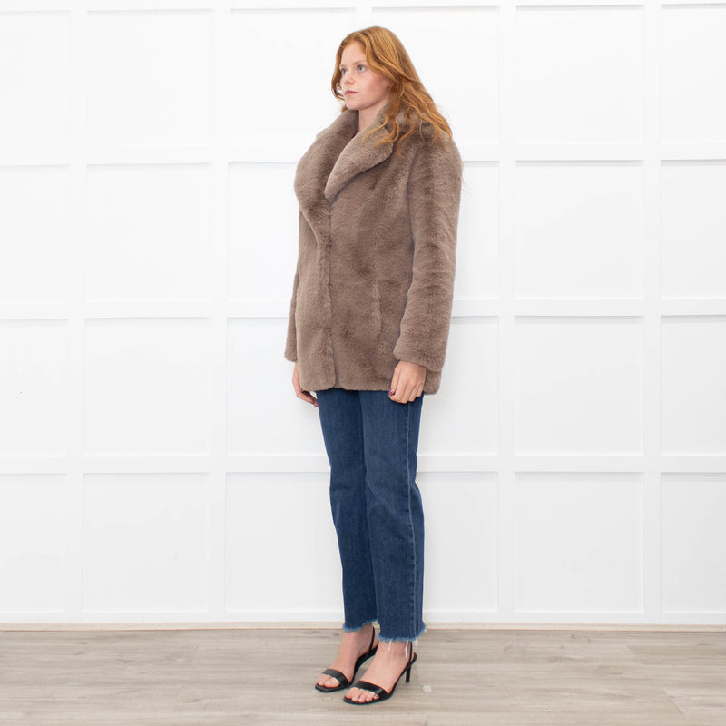 Jakke Beige Faux Fur Short Coat