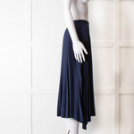 Theory Navy Blue Pleated Midi Skirt