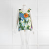 Stine Goya Green Blue Orange Floral Sleeveless Knot Top