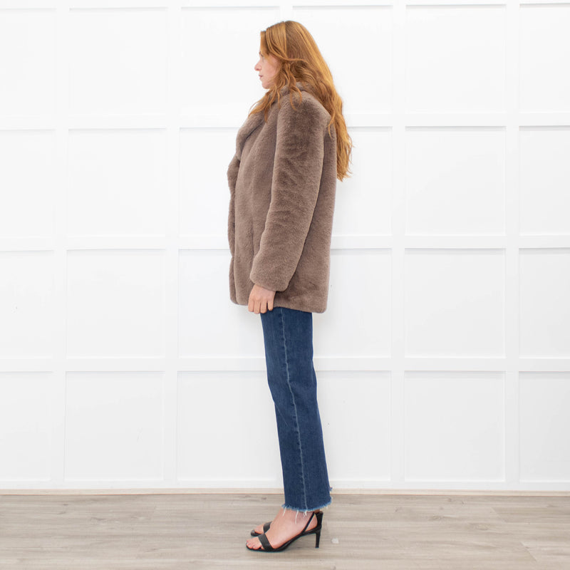 Jakke Beige Faux Fur Short Coat