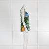 Stine Goya Green Blue Orange Floral Sleeveless Knot Top