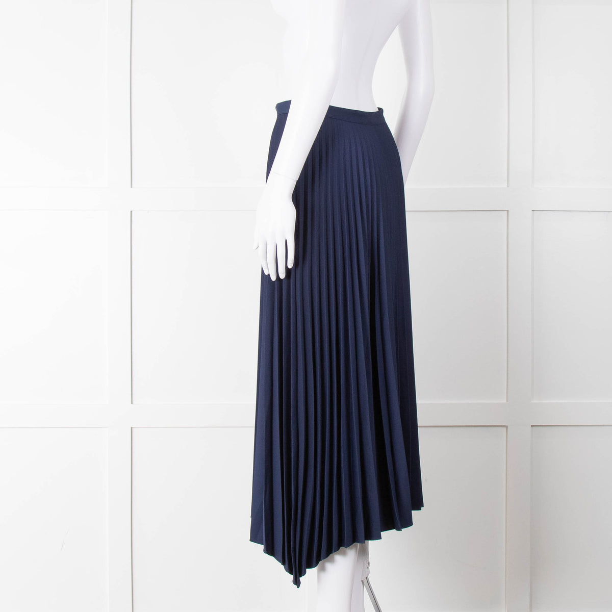 Theory Navy Blue Pleated Midi Skirt