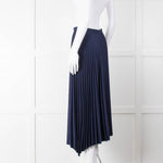 Theory Navy Blue Pleated Midi Skirt