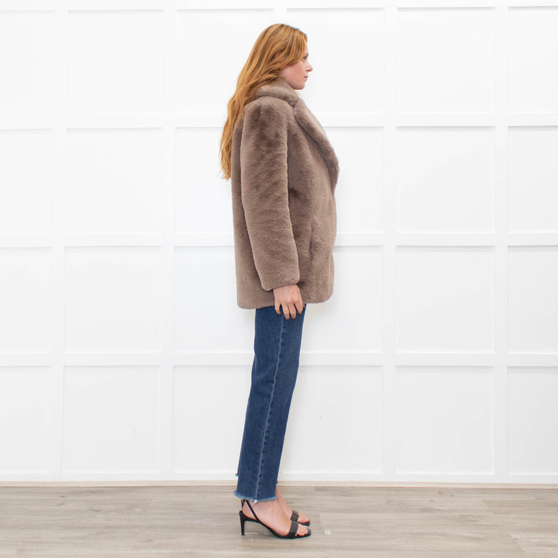 Jakke Beige Faux Fur Short Coat