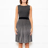 Carolina Herrera Black Ivory Hounds Tooth Check Knitted Dress