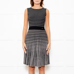 Carolina Herrera Black Ivory Hounds Tooth Check Knitted Dress