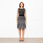 Carolina Herrera Black Ivory Hounds Tooth Check Knitted Dress