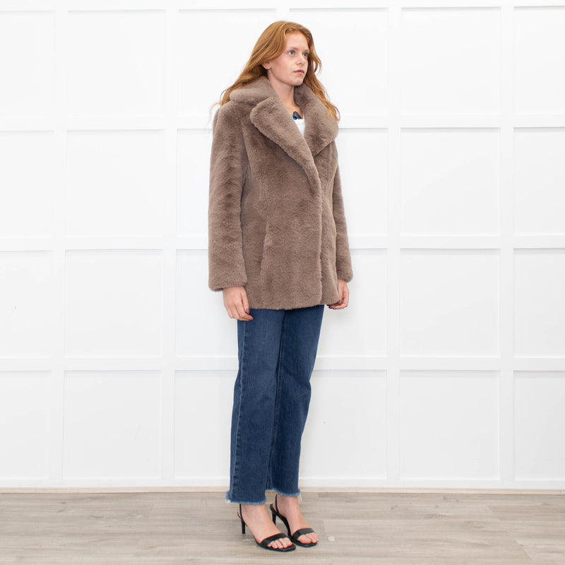 Jakke Beige Faux Fur Short Coat