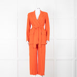 Theory Orange Fluid Blazer With Tie Belt