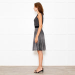Carolina Herrera Black Ivory Hounds Tooth Check Knitted Dress