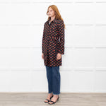 Prada Black Red Lip Print Belted Nylon Trench Coat