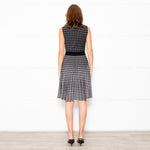 Carolina Herrera Black Ivory Hounds Tooth Check Knitted Dress