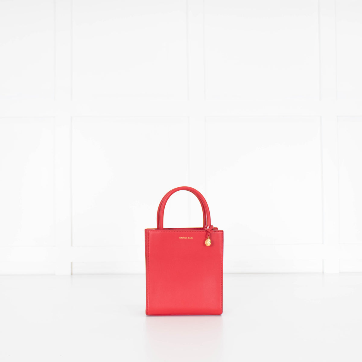 Veronica Beard Red Long Handle Small Shopper