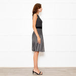 Carolina Herrera Black Ivory Hounds Tooth Check Knitted Dress