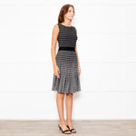 Carolina Herrera Black Ivory Hounds Tooth Check Knitted Dress