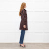 Prada Black Red Lip Print Belted Nylon Trench Coat