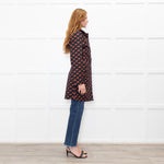 Prada Black Red Lip Print Belted Nylon Trench Coat