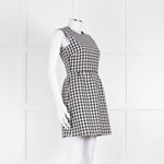 Red Valentino Black & White Gingham Sleeveless Mini Dress