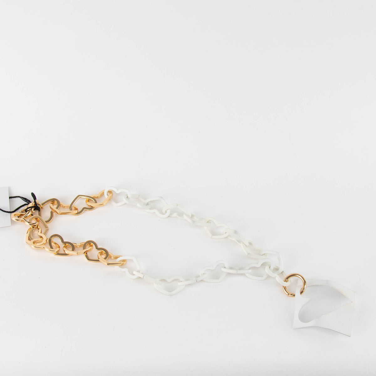 A Z Factory Gold and White Metal Heart Pendant Necklace