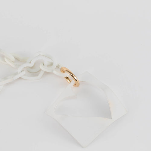 A Z Factory Gold and White Metal Heart Pendant Necklace