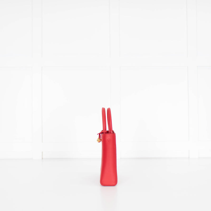 Veronica Beard Red Long Handle Small Shopper