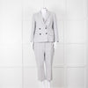 Theory White Checked Tailored Trousers