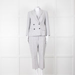Theory White Checked Tailored Trousers