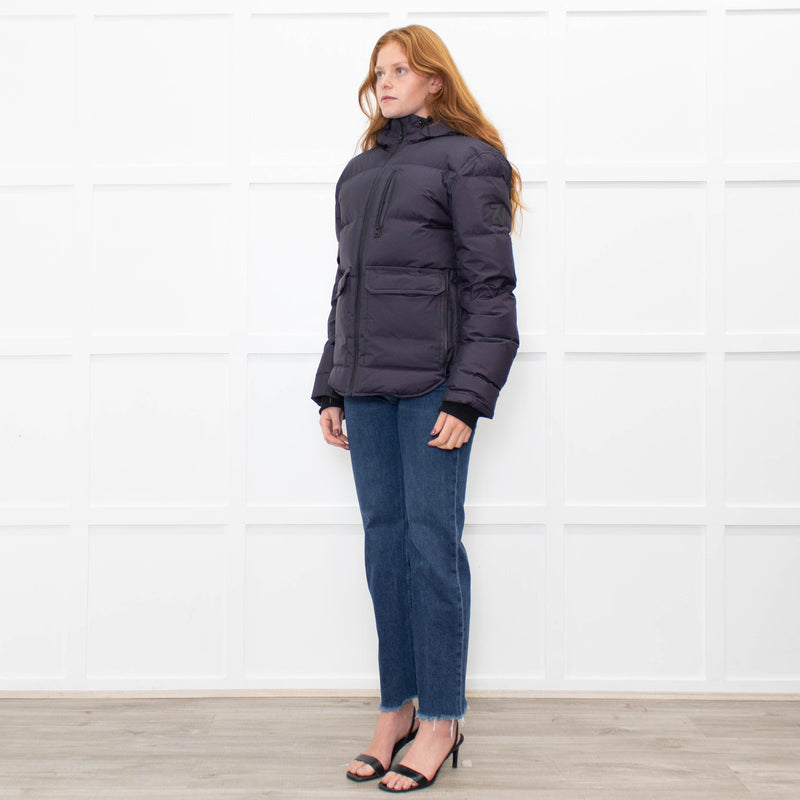 Zadig & Voltaire Navy Blue Hooded Puffer Jacket