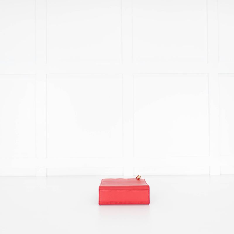Veronica Beard Red Long Handle Small Shopper
