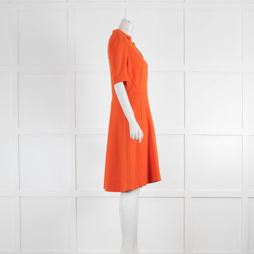 Me + Em Orange Flared Short Sleeve Dress