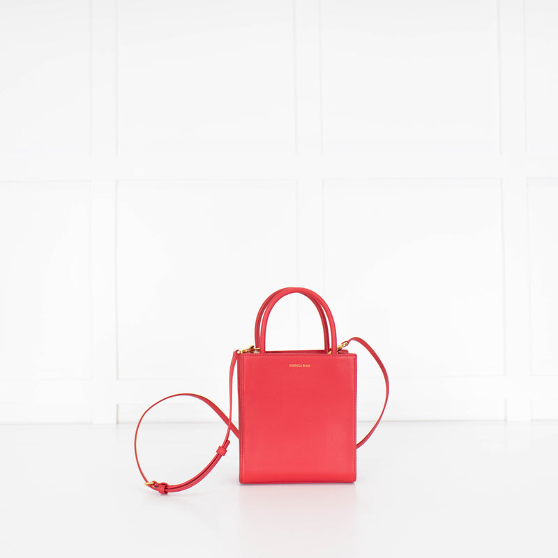 Veronica Beard Red Long Handle Small Shopper