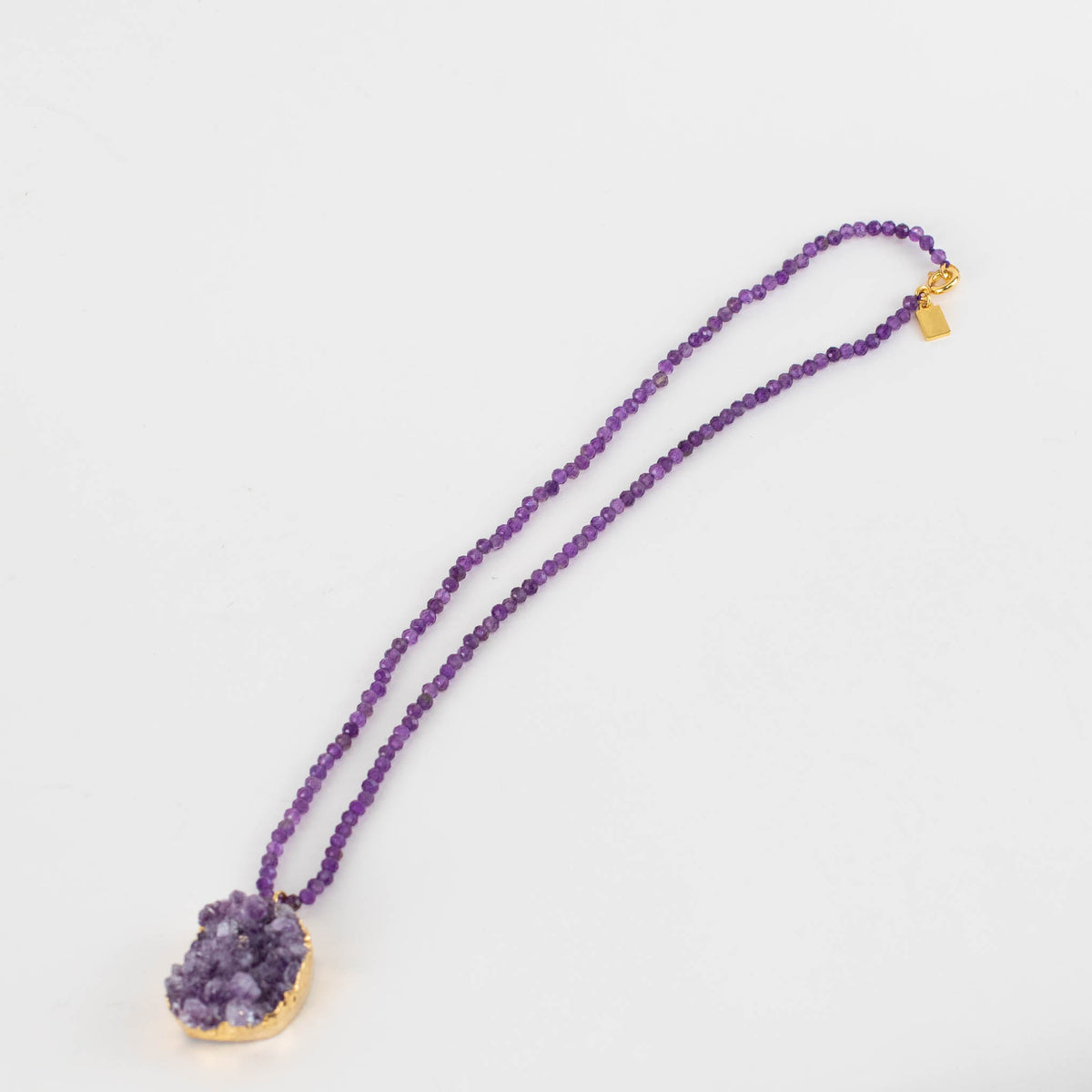 Crystal Haze Amethyst & 18kt Gold Plated Necklace