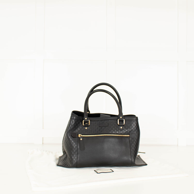 Gucci Black Micro Guccisimma Tote Bag