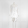 Comme Des Garcons White Shiny Pleated Bottom Long Shirt