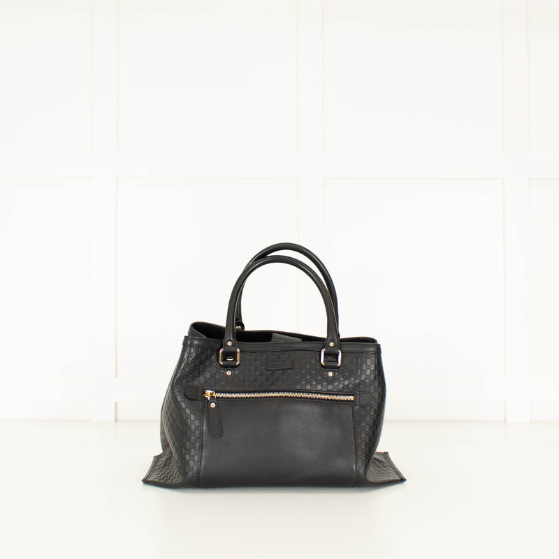 Gucci Black Micro Guccisimma Tote Bag