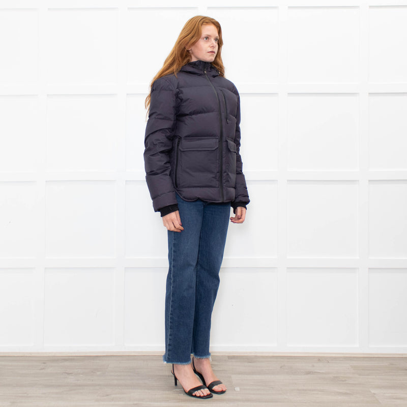 Zadig & Voltaire Navy Blue Hooded Puffer Jacket