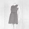 Red Valentino Black & White Gingham Sleeveless Mini Dress
