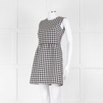 Red Valentino Black & White Gingham Sleeveless Mini Dress