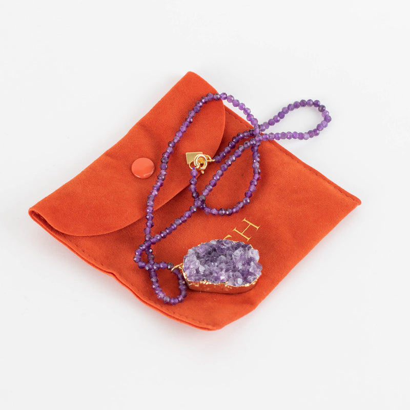 Crystal Haze Amethyst & 18kt Gold Plated Necklace