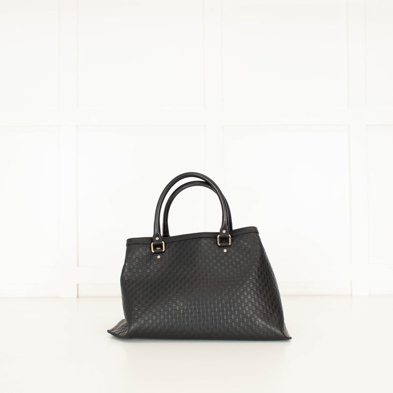 Gucci Black Micro Guccisimma Tote Bag
