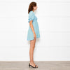 Faithfull The Brand Blue Yellow Rose Smocked Waist Mini Dress