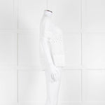 Michael Kors White Lazer Cut Short Sleeve Top