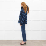 Toni Sailer Navy Blue Fur Trim Hood Ski Jacket