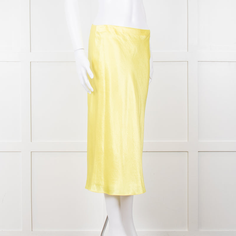 Vince Bright Yellow Slip Skirt Elastic Waist