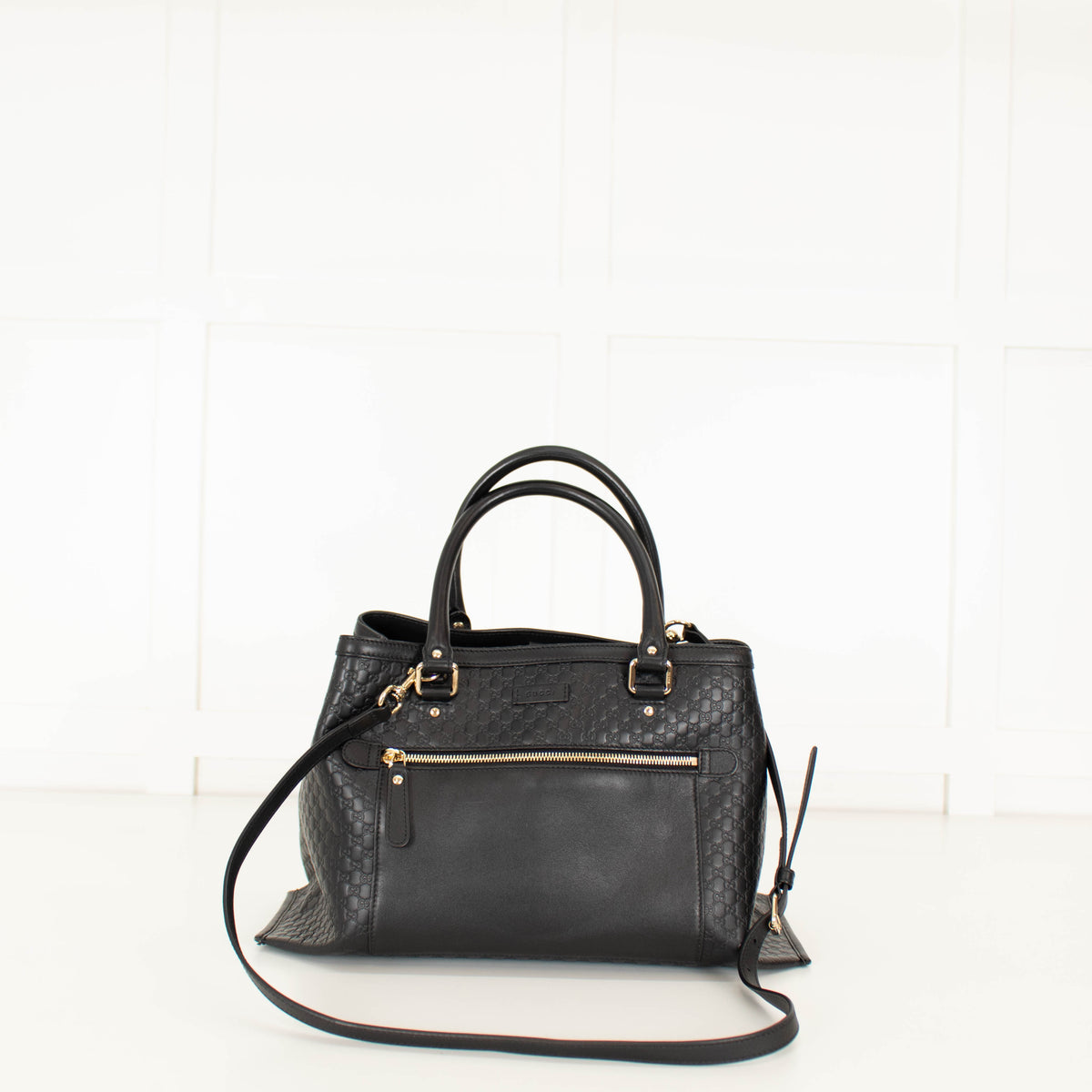 Gucci Black Micro Guccisimma Tote Bag