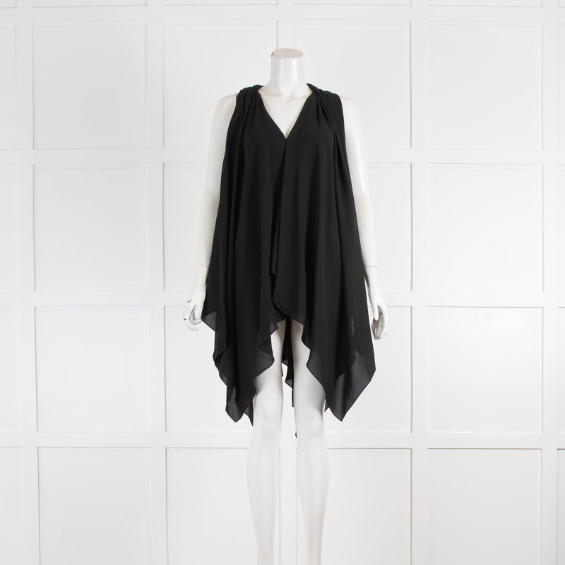 Alexander McQueen Black Symmetric Sleeveless Silk Top