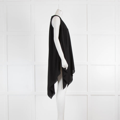 Alexander McQueen Black Symmetric Sleeveless Silk Top