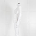 Michael Kors White Lazer Cut Short Sleeve Top