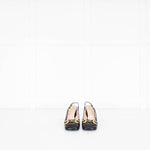 Gucci Black Leather Horsebit Heeled Slingbacks