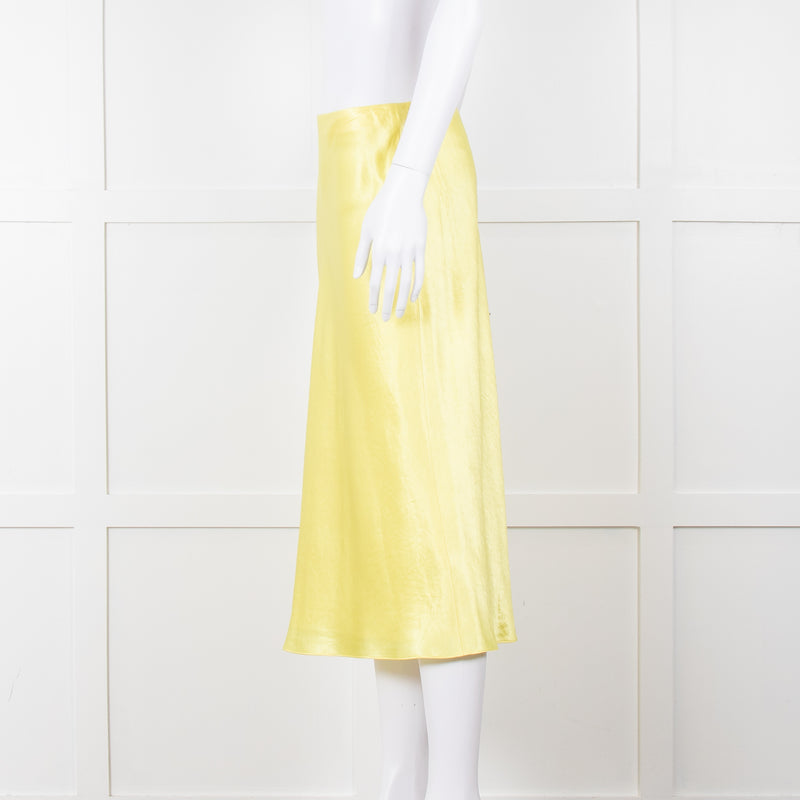 Vince Bright Yellow Slip Skirt Elastic Waist